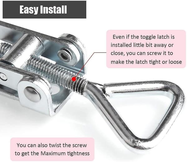 6pcs Toggle Catch Latch Toggle Clamp Latch Hasp Heavy Duty 100kg/220lbs Holding Capacity