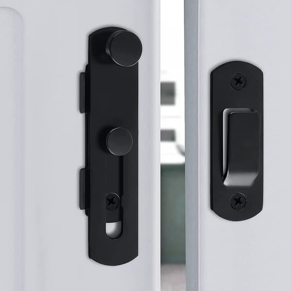 Thicker Door Lock Slide Gate Latch Tiny Door Bolt, Stainless Steel Matte Black,large