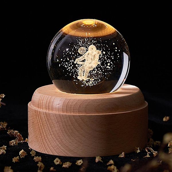 Music Box 3d Crystal Music Boxes , Luminous Rotating Ball Musical Box Dimmable style 3