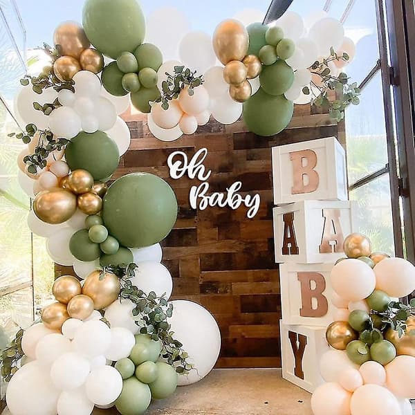 152pcs Green Avocado Balloon Set Retro-colored Balloon Set Party Deco