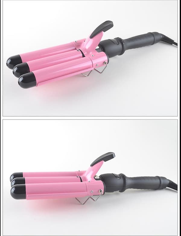 Elektrisk Hårkrøller Tre Stenger Krølltang Kvinner Hårstyling Verktøy Elegant Pink 32MM AU PLUG