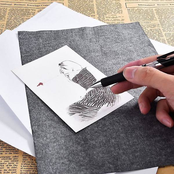 100 Pcs Carbon Paper Transfer Copy Sheets Graphite Tracing A4 For Wood Canvas Art Black
