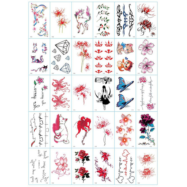 30pcs Small Fresh Tattoo Stickers Tattoo Flowers Waterproof Durable Stickers