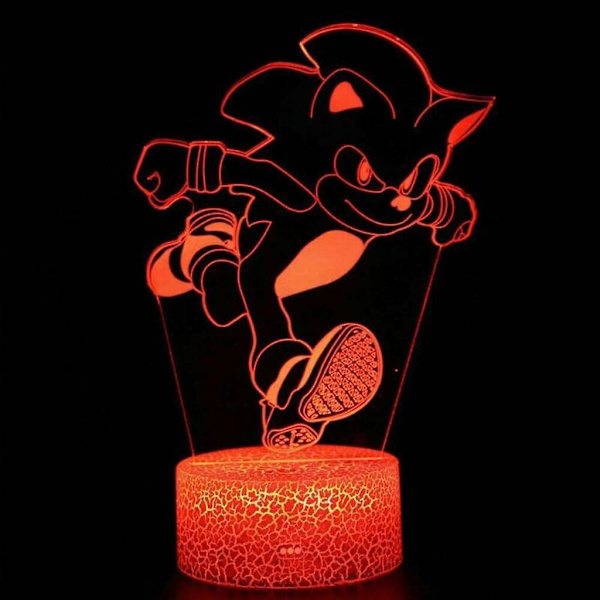 3d Illusion Sonic Hedgehog Night Light, Anime Desk Lamp