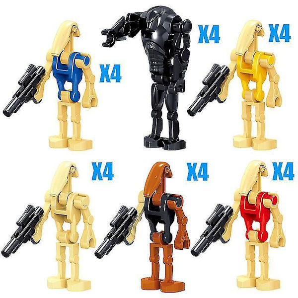 24 Kamprobot Børne Puslespil Samlet Byggeklods Minifigur Legetøj