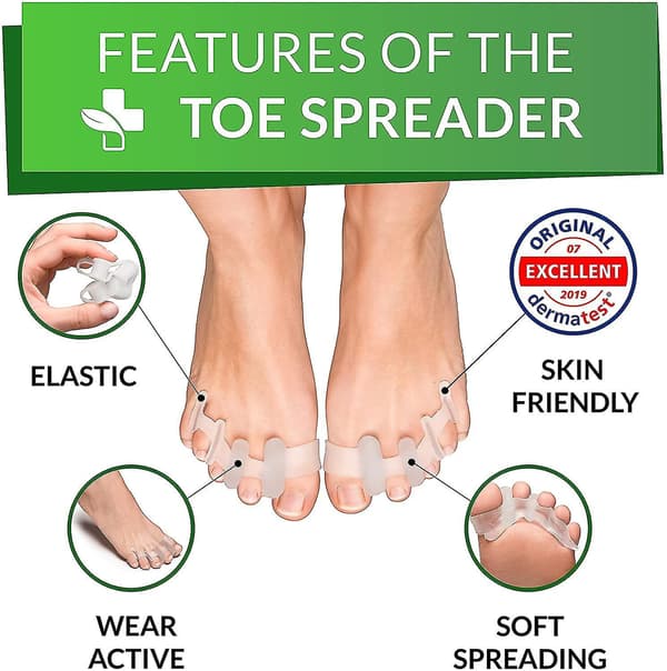 Toe Separators For Overlapping Toes [6pcs] To Relax Toes, Improved Gel Silicone, 0% Bpa, One-size, Spreader