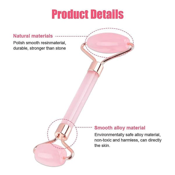 Facial Roller Massager Face Lifting Slimming Face Massage Natural Rose Resin Roller Gua Sha Set Guasha Scraper A