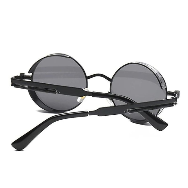 Round metal uv400 sunglasses steampunk men women fashion glasses Black red