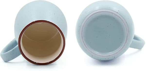 12 Oz Blue Novelty Coffee Mugs Ceramic Creative Cute Big Belly Mugs Fu
