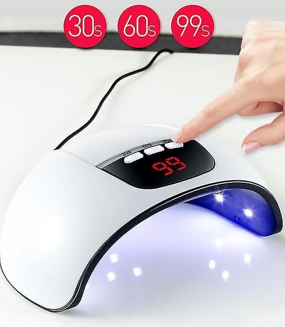 54w Nail Phototherapy Machine Uv Led Lamp Dual Light Source Induction Nail Lamp Pink