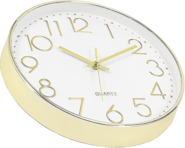 Wall Clock 12-inch Silent Non-ticking Wall Clock gold