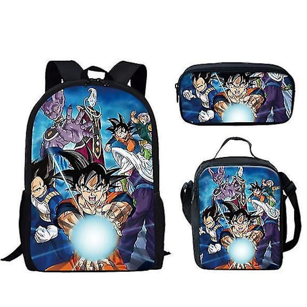 Dragon Ball Elementary School Theme Skolesekk 3-delt Sett Dataveske Messenger Bag Penal