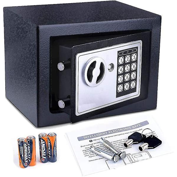 Pieni elektroninen kassakaappi avainkaappi minikassakaappi seinäkassakaappi minikassakaappi teräskassakaappi huonekalukaappi seinäkassakaappi musta 23 x 17 x 17 cm