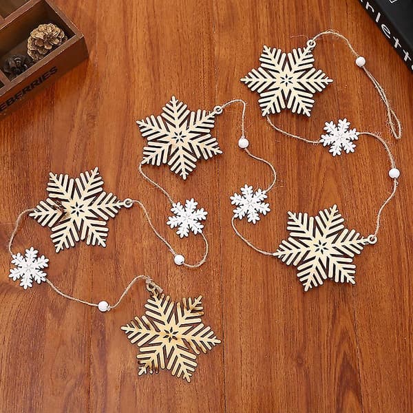 4pcs Christmas Tree Ornaments Bells, White Snowflakes, Christmas Decorations For The Elderly, Christmas Tree Hanging Strings