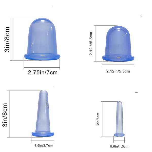 7pcs/set Cupping Therapy Silicone Anti-cellulite Vacuum Suction Massage Pink