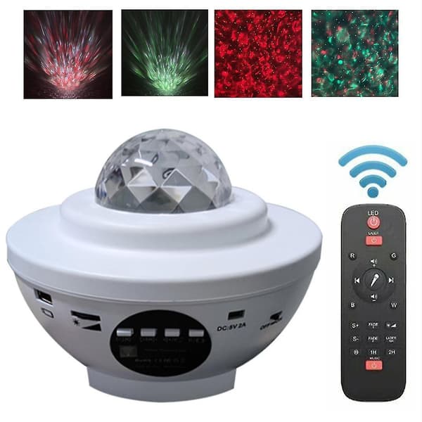 Star Projector Light Smart Atmosphere Light Voice Control Night Light USB LED(White)