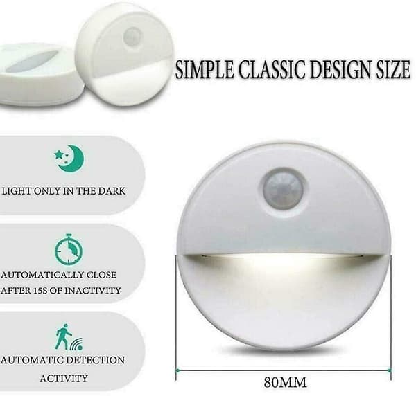 Motion Sensor Led Night Light | Sleep-inducing Tint With Led Bulbs | Wireless Operation |   For Bathroom Cabinets, Stairs And More