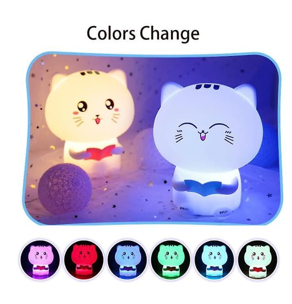 Remote Control Cartoon Silicone Cat Night Light
