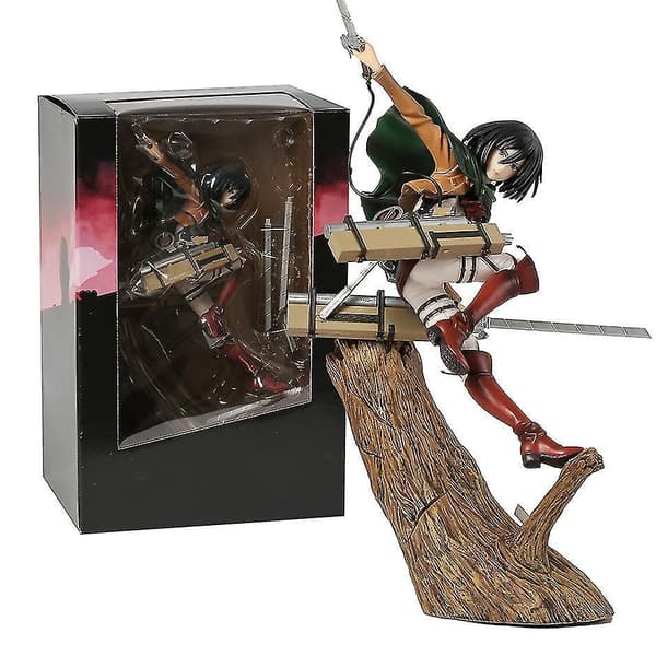 Attack On Titan Mikasa Levi Ackerman Renewal Package Ver. Samlerfigur Figur Model Statue 28cm box