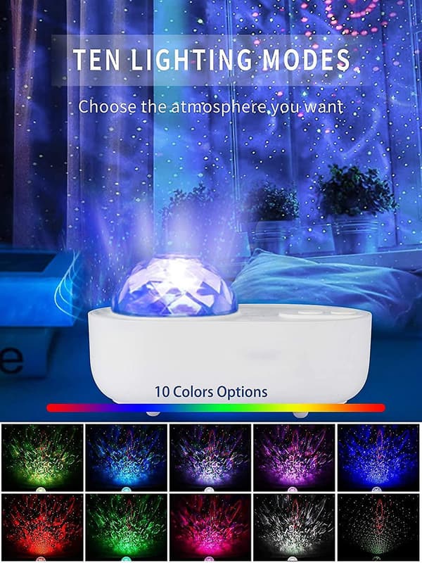 Cross-border Spaceship Projection Light Starry Sky Light Projector Creative Music Bluetooth Led Night Light Children's Bedroom