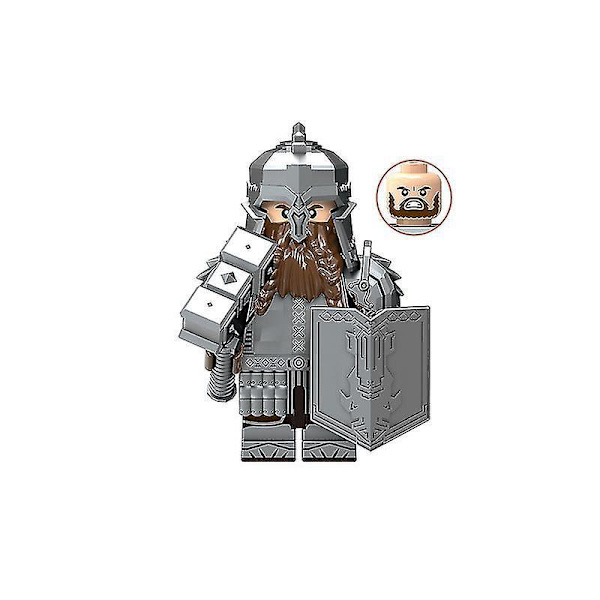 8pcs Medieval Series Dwarf Warrior Warrior Small Particle Building Block Minifigure