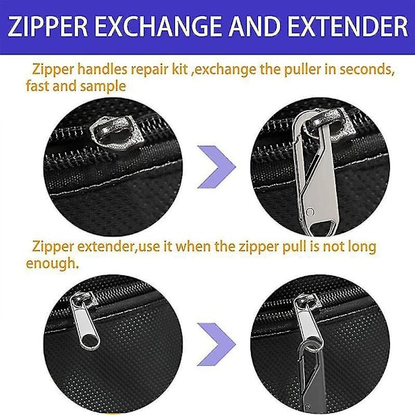 Universal Detachable Zipper Puller 4/8pcs Metal Zipper Repair Kit For Coat Bag
