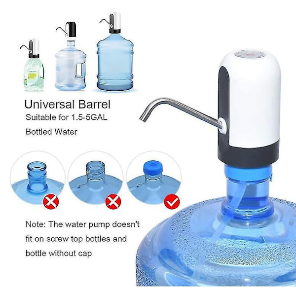 Water Pump Dispenser, Automatic Drinking Water Bottle Pump white