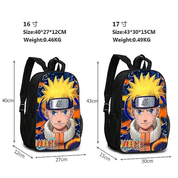 Naruto Kaksipuolinen Koulureppu Musta E