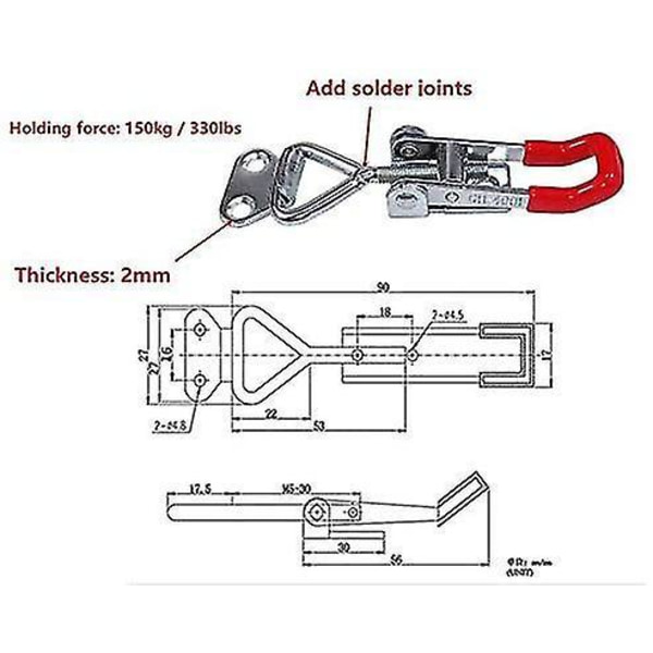 4 Pcs Metal Toggle Latch Retention Capacity, Adjustable Carpenter Clamps Compatible With Fastening And Tightening