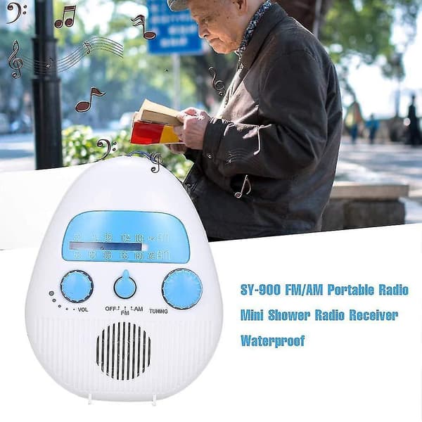 Hanging Waterproof Shower Clock Radio - Wireless Mini Portable Waterproof Battery Operat