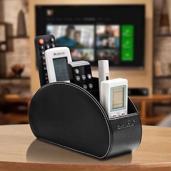 Desk Organizer With 5 Compartment Holder For Remote Control Controllers Desktop Gadgets 21.5*7*11.5cm (gray)