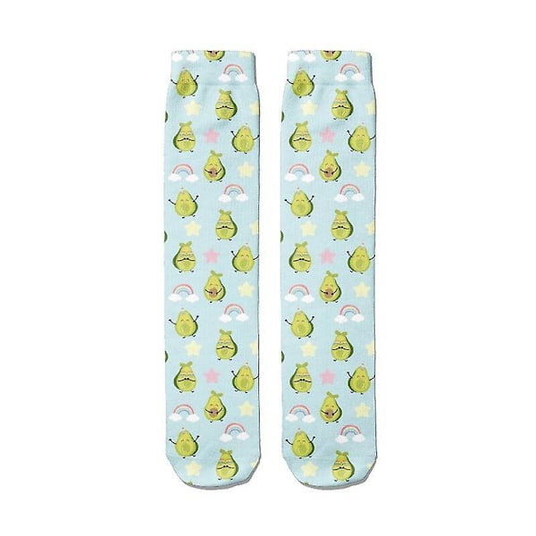 Happy Funny Print Fruit Ananas Long Socks Art Lovely Middle Tube Stylish Cotton Socks For Men Ladies Style8