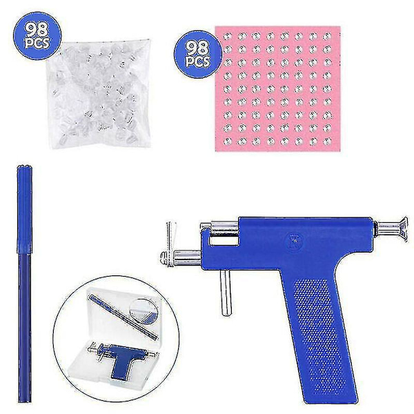 Ear Body Piercing Gun Tool Ear Nose Gun Machine With 98pcs Studs Kit