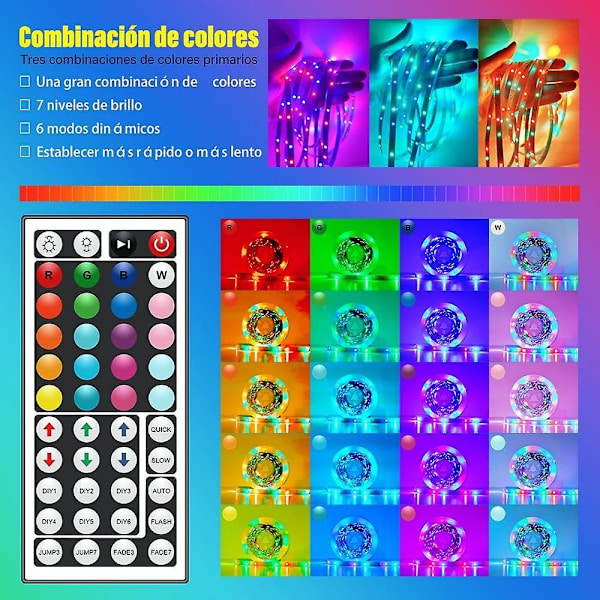 LED Strips Kit med Lys 20 Meter RGB Strips for Soverom