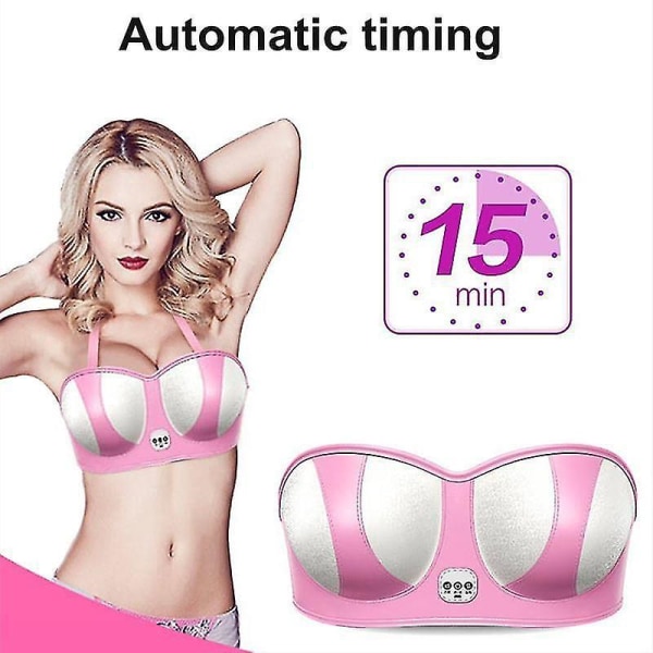 Electric Chest Enlarge Massager Breast Enhancer Booster Heating Breast Stimulator-wtake Pink Plug in