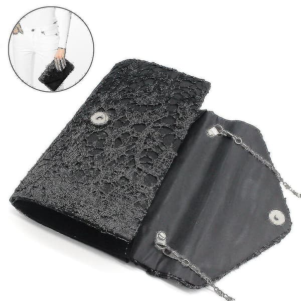 Elegant blomstrete blondekveld Clutch Envelope Ball Håndveske Dame
