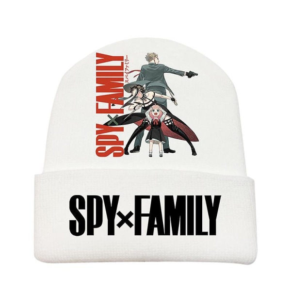 Fashion Trend Classic Winter Warm Knit Hat Beanie Cap For Children Adult Adolescents Cap New Japanese Anime Spy X Family Pattern white-C