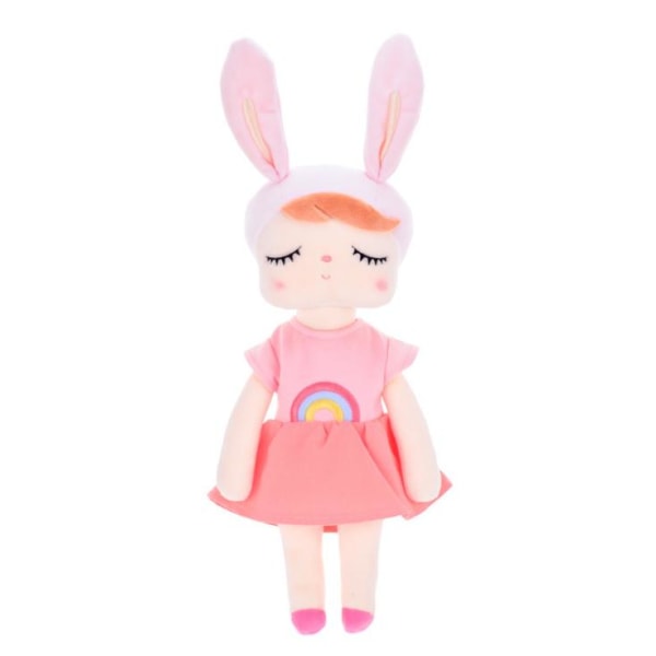 13" Sleeping Bunny Rabbit Girl Baby Stuffed Plush Dolls Toys For Kids Rainbow skirt