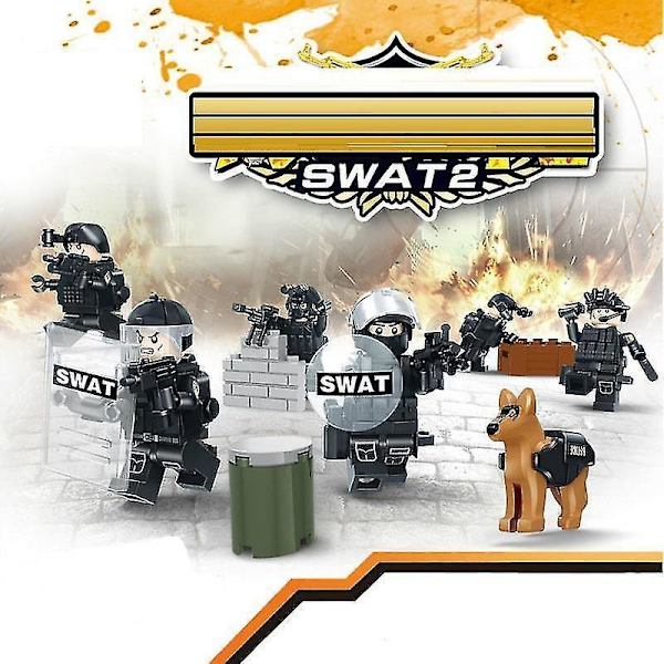 Swat Erikoisjoukot Sotilaat Sotilaalliset Aseet Asehahmot Osat Palikat Kokoamismalli Rakennussarjat