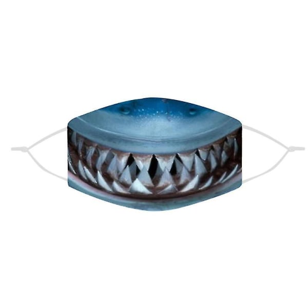 Shark Masks Pack Of 10 Reusable Washable Shark Print Masks, Unisex BLUE