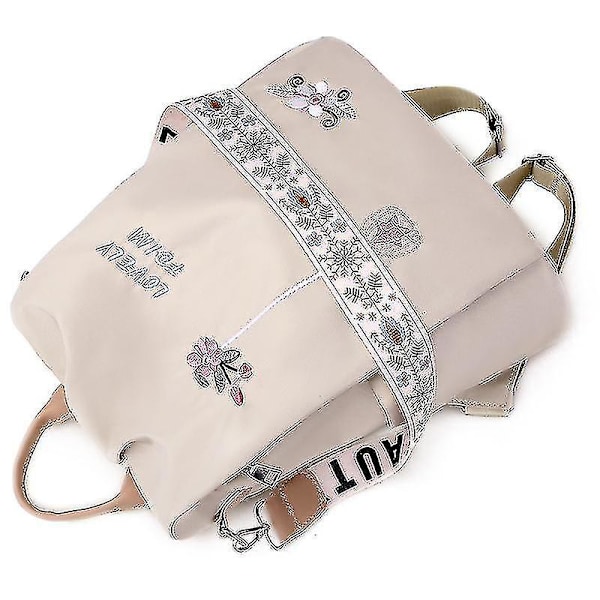 Women Fashion Embroidery Backpack Blue- Aespa
