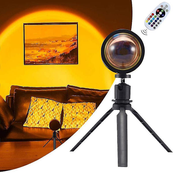 Sunset Projector Led Rainbow Projection Light Usb Sunset Lamp Projector Romantic Visual Led Light With 16 Colors Modern Floor Stand Night Light For Ph