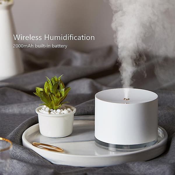 780ml Wireless Aroma Diffuser Air Humidifier Portable Rechargeable Essential Oil(1pcs,white)  Th