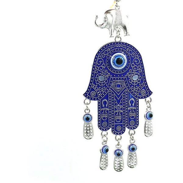 Decoration "evil Eye" In Turkish Style, Hand Of Fatima With Blue Eye, Metal, Blue01