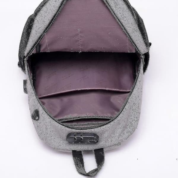 Student School Bag Usb Charging Travel Bag Computer Backpack light grey
