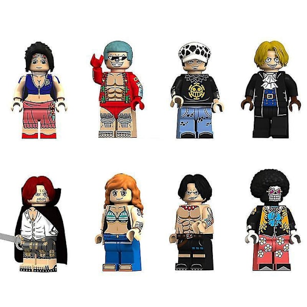 14 One Piece Luffy Ace Whitebeard Nami Frankie Brook Saab Putting Building Blocks Mini Bags