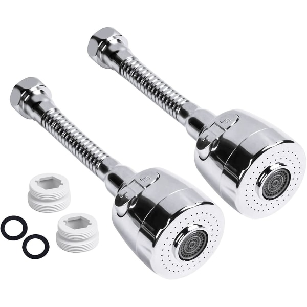 2 Pack Water Swivel Faucet, Flexible Water Saving Splash-proof Faucet Sprayer 2 Gear Adjustable