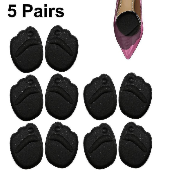 5 Pair - Soft Sponge Forefoot Heel Cushion Inserts For Women Shoes Relieves Pain And Discomfort And Fits All