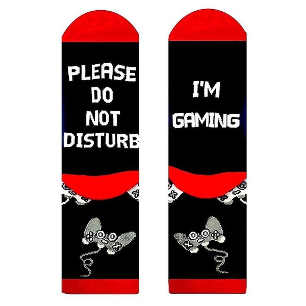 unisex Sock Funny Crew Xmas Letter Printed Novelty Casual Sports Socks Red And Black