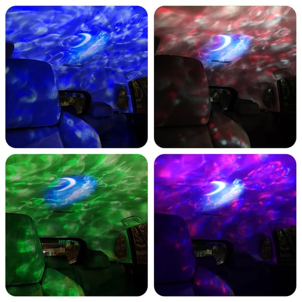Farfi Led Rotating Moon Cloud Water Ripple Night Light Party Festival Projector Lamp